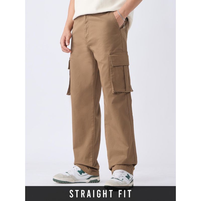 The Souled Store Brown Solid Cargo Pant (32)