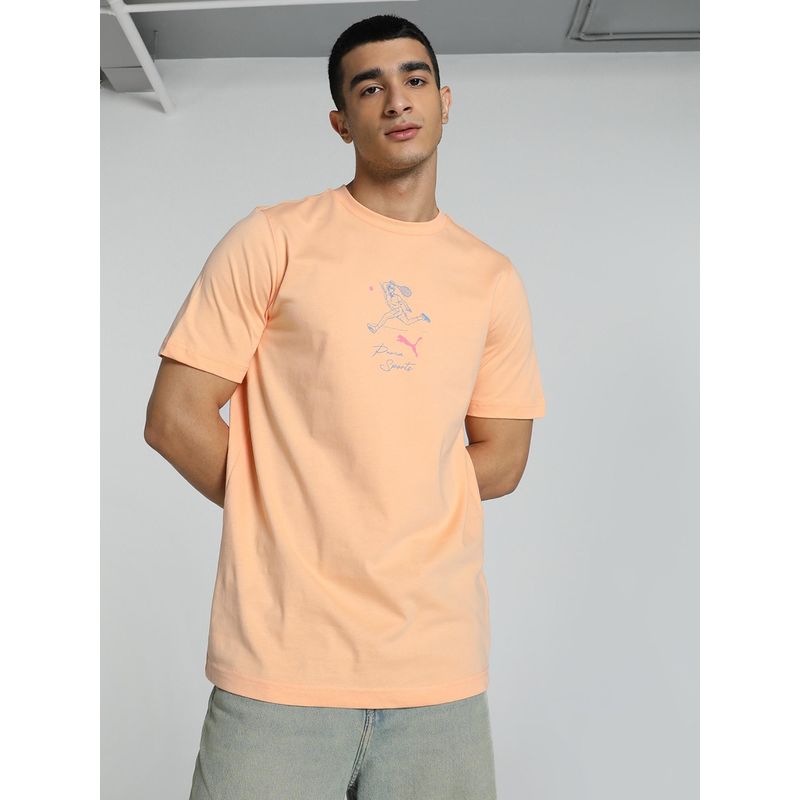 Puma TEAM Mens Graphic T-shirt - Orange (S)