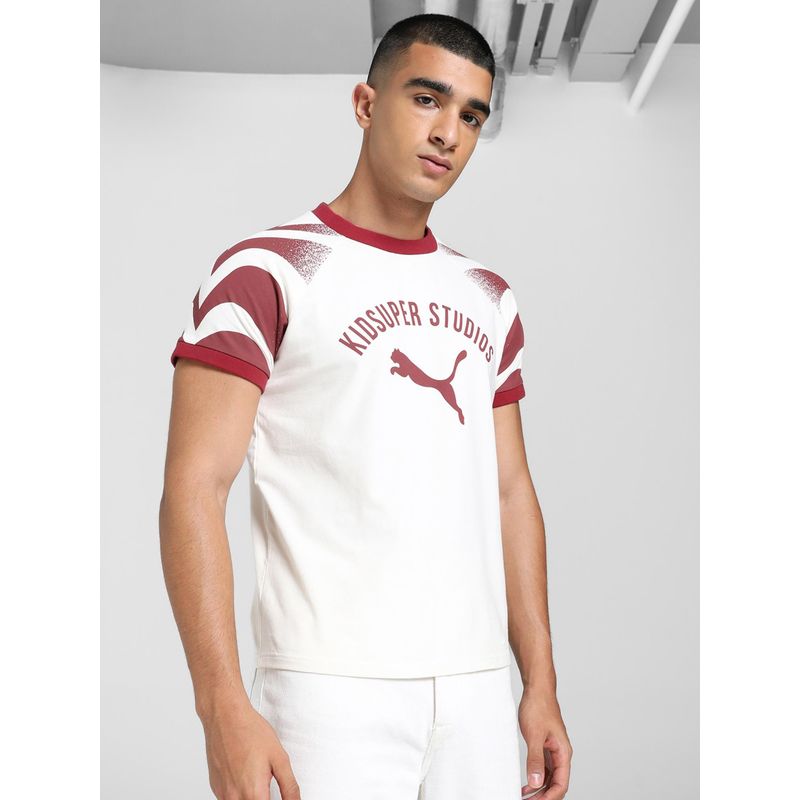 Puma x KIDSUPER Mens Slim Fit Ringer T-shirt - White (S)