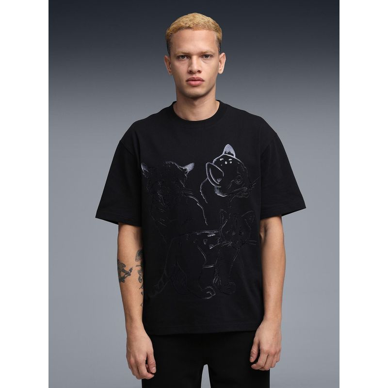 Puma House of Graphics Mens Relaxed Fit Cotton T-shirt - Black (L)