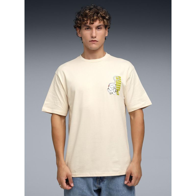 Puma Graphic Back Print Mens Relaxed Fit T-shirt - White (S)