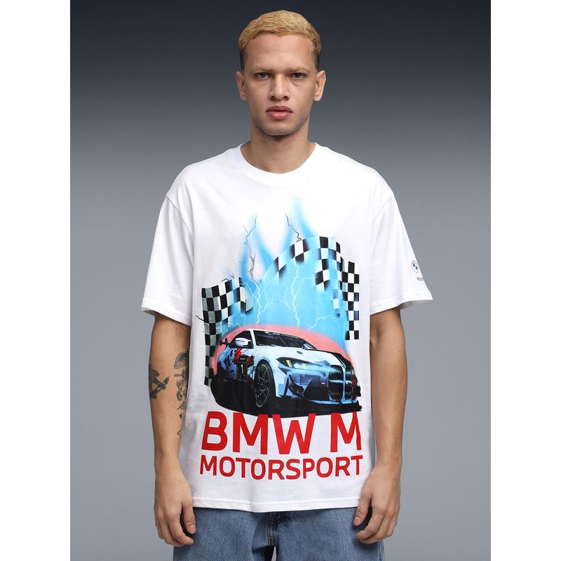 Puma BMW MMS Vintage Mens Graphic Cotton T-shirt - White (XS)