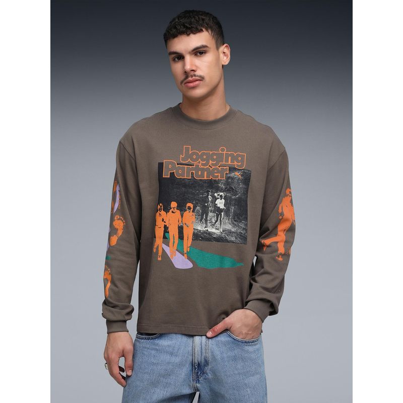 Puma House of Graphics Men’s Long Sleeve Relaxed T-shirt - Brown (XS)