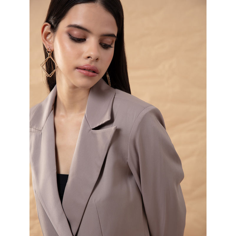 RSVP By Nykaa Fashion Like A Boss Blazer - Beige (S)