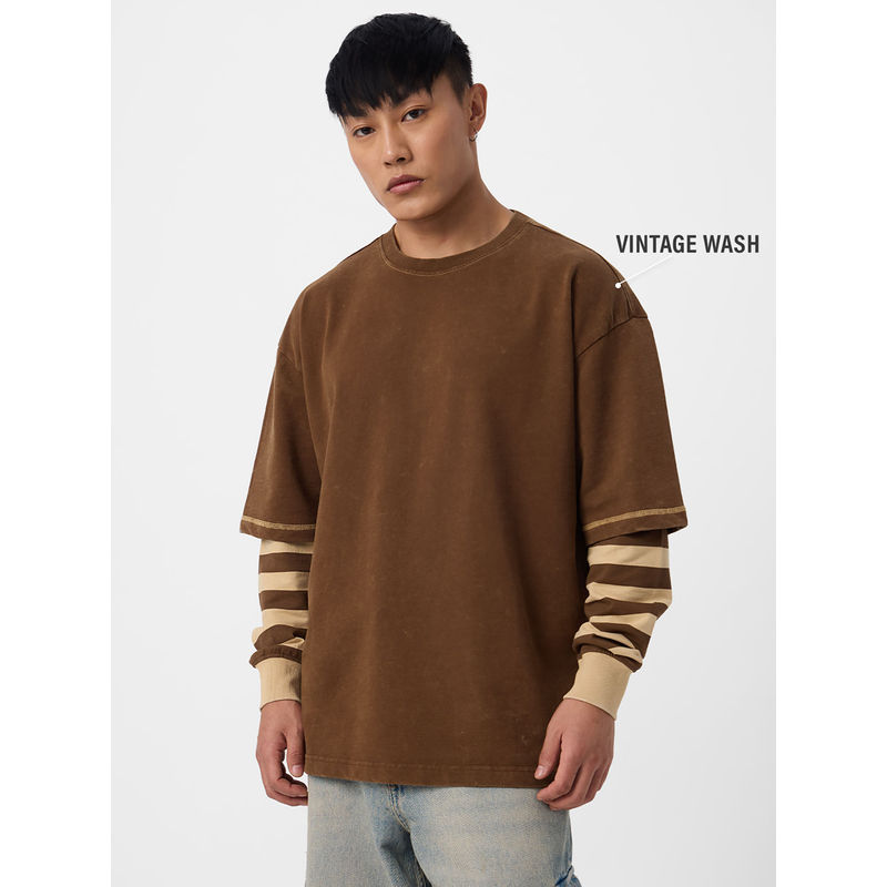 The Souled Store Original Doctor Sleeve Men Oversized T-Shirt (L)