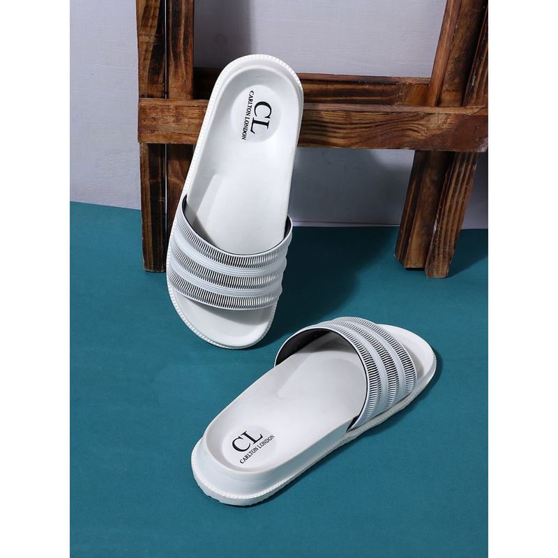 Carlton London Solid Off White Sliders (EURO 42)