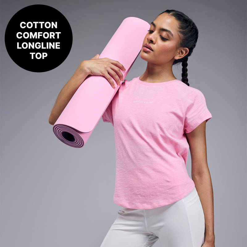 Kica Cotton Longline Top With Adjustable Tie Back KIC005-Pink (XL)