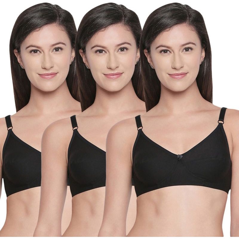 Bodycare B, C & D Cup Perfect Coverage Bra-Pack Of 3 - Black (36D)