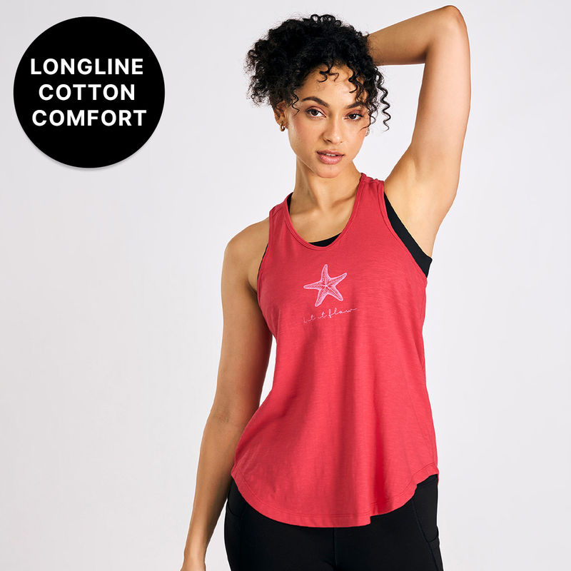 Kica Everyday Cotton Longline Tank Top With Back Detail For Women (M)