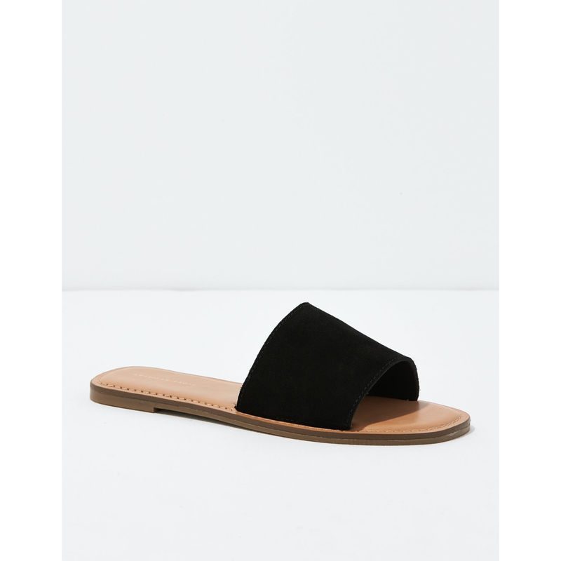 American Eagle Women Black Suede Slide Sandal UK 2.5