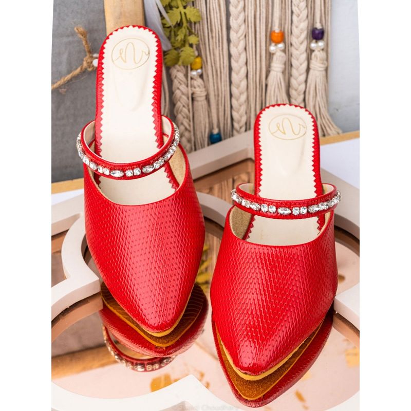 NR BY NIDHI RATHI Sequined Red Heels (Euro 36) (EURO 36)