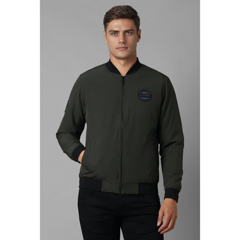 Louis Philippe Men Casual Olive Solid Jackets (M)