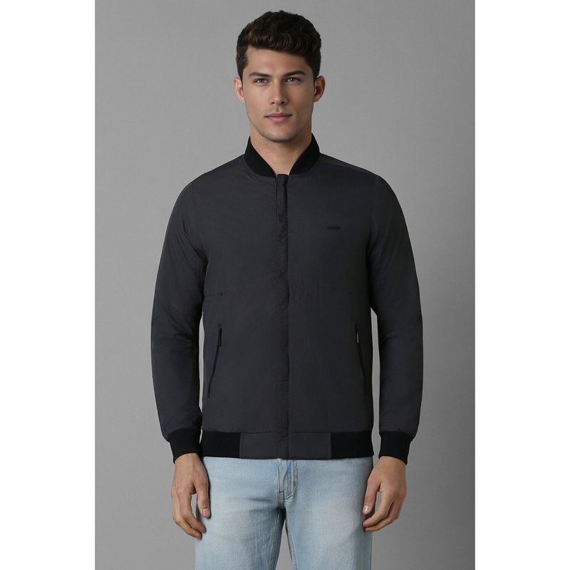 Louis Philippe Men Casual Grey Solid Jackets (M)