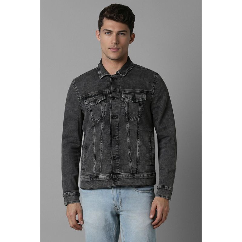 Louis Philippe Men Casual Grey Solid Jackets (M)