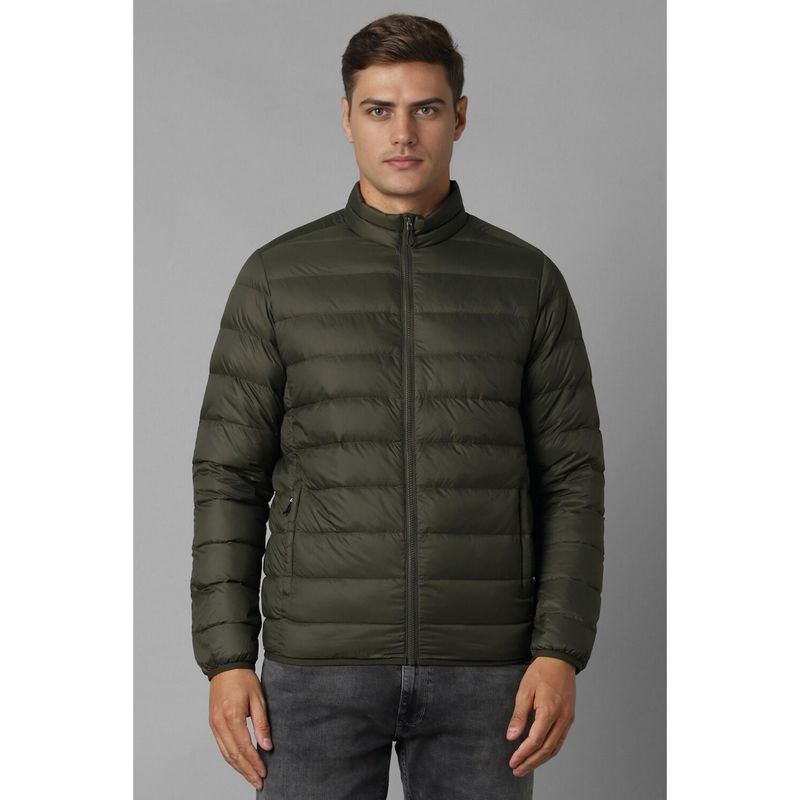 Louis Philippe Men Casual Olive Solid Jackets (3XL)