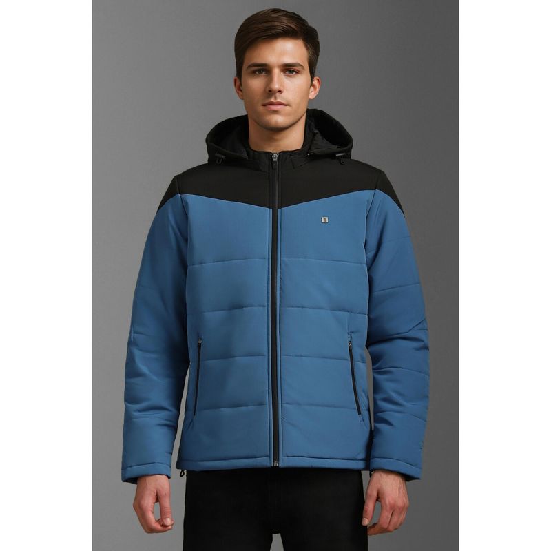 Louis Philippe Men Casual Blue Print Jackets (M)