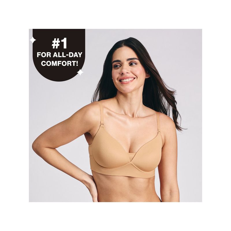 Nykd by Nykaa Adapt360° Lift & Support Padded Non Wired Barely There T-Shirt Bra NYB362 Tan (34B)
