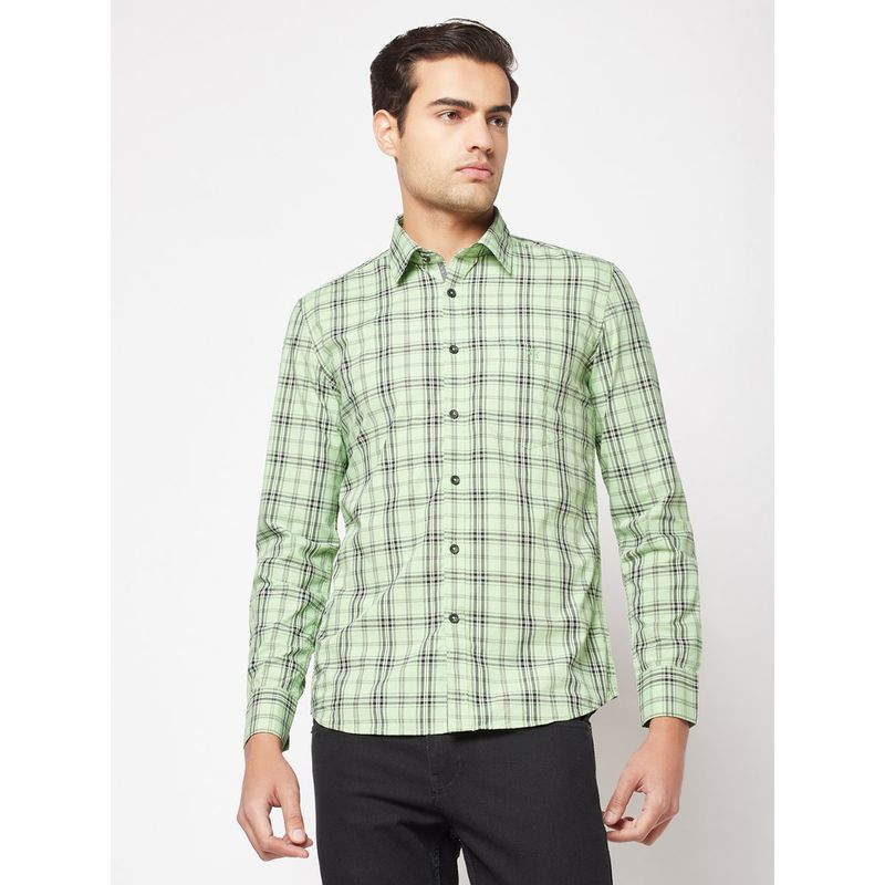 CRIMSOUNE CLUB Men Bright Green Checked Shirt (2XL)
