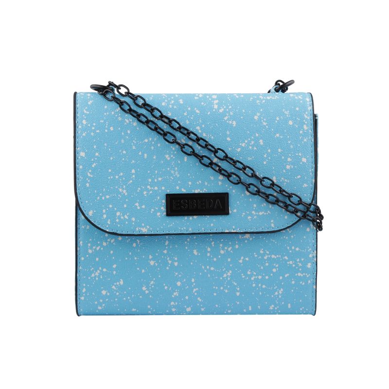 YOYOWING Women's Synthetic Leather Crossbody Sling Bag - Navy Blue, Small With Golden Chain Strap - View #2