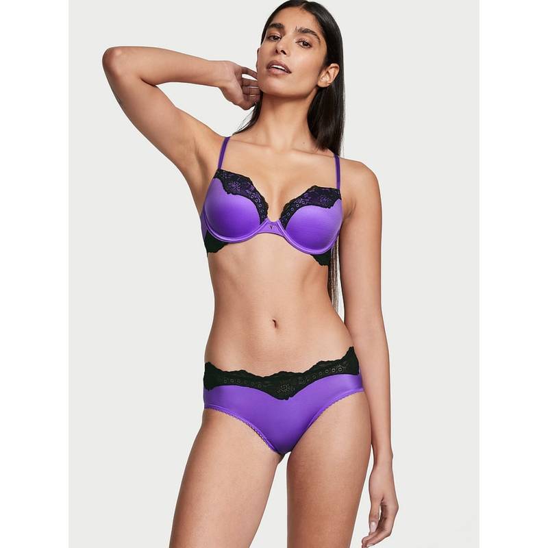 Victoria's Secret Purple Very Sexy Lace Trim Cheeky Brief Panty (L)