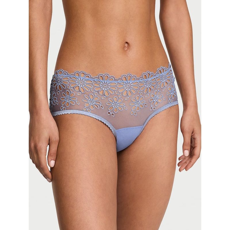 Victoria's Secret Blue The Lacie Eyelet Mesh Cheeky Brief Panty (XL)