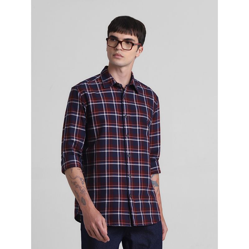 Jack & Jones Men Multi-Color Checks Regular Fit Shirt (2XL)