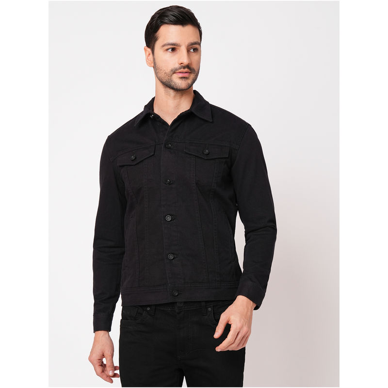 ROOKIES Black Classic Cotton Denim Full Sleeve Slim Fit Comfort Jacket (2XL)