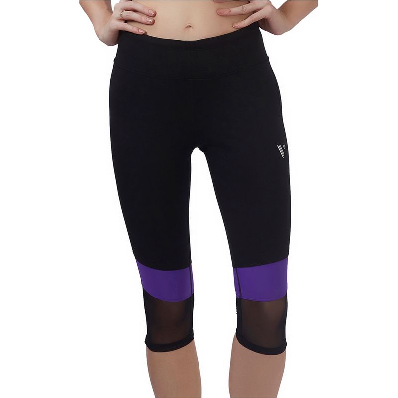 Veloz Women's Multisport Wear - Sports Legging 3/4Th Length V Flex - Black (XL)