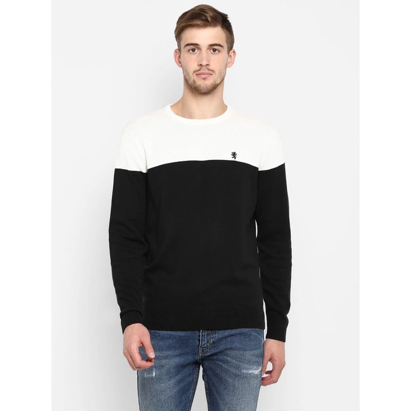 Red Tape Black Solid Sweater (M)