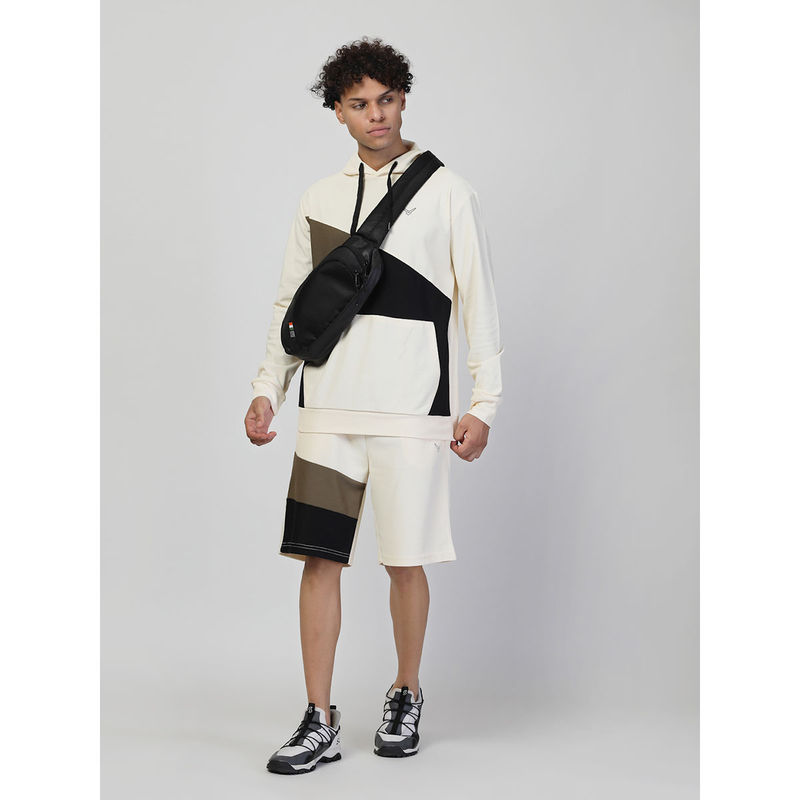 INVINCIBLE Men Cream Colorblock Tracksuit (Set of 2) (S)