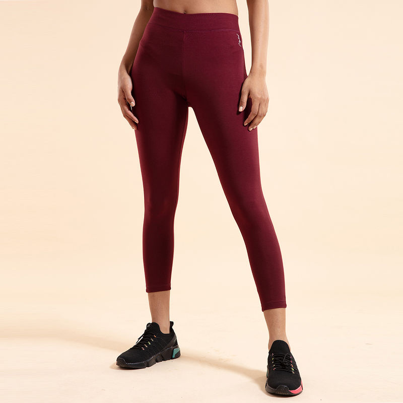 Nykd by Nykaa Nykd All Day Essential Cotton Leggings-NYAT076 Zinfandel (2XL)