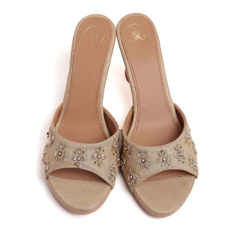 PREET KAUR Nude Butti Heels (EURO 36)