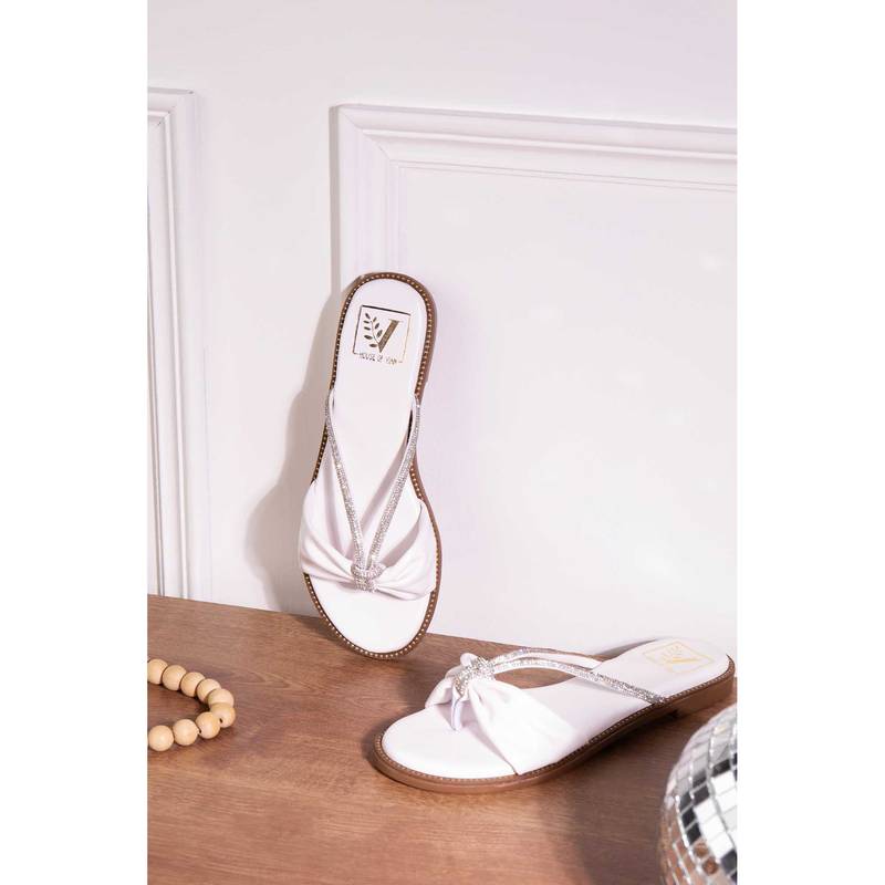 House of Vian Krystal White Flats (EURO 36)