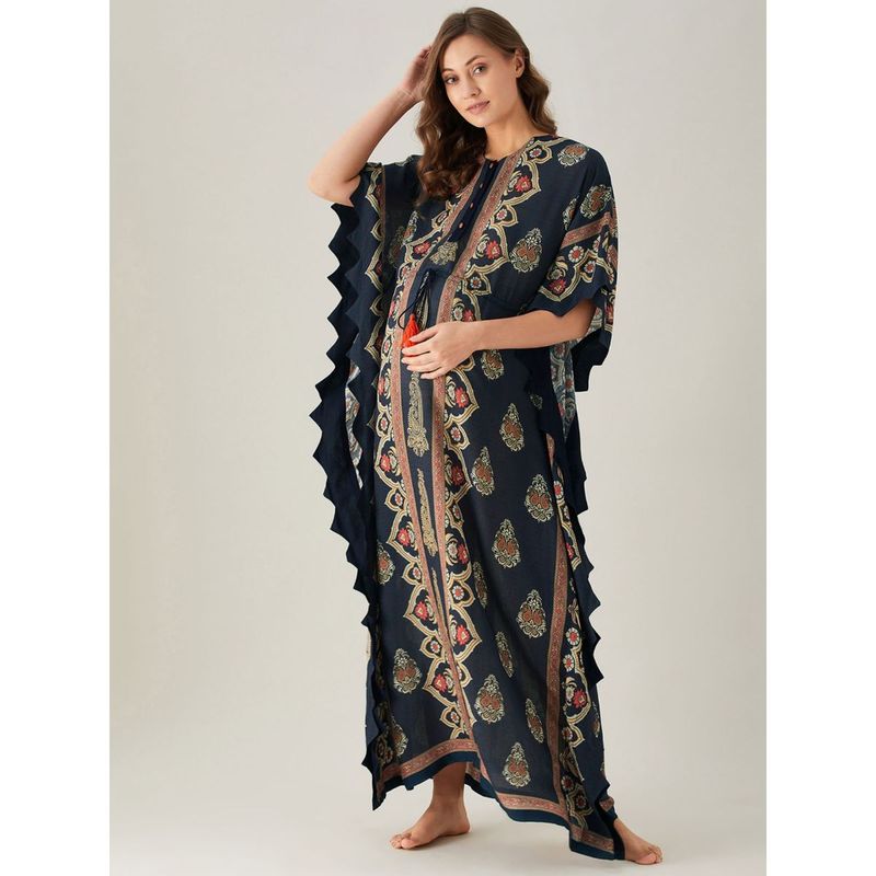 The Kaftan Company Printed Scalloped Edge Temple Paisley Maternity