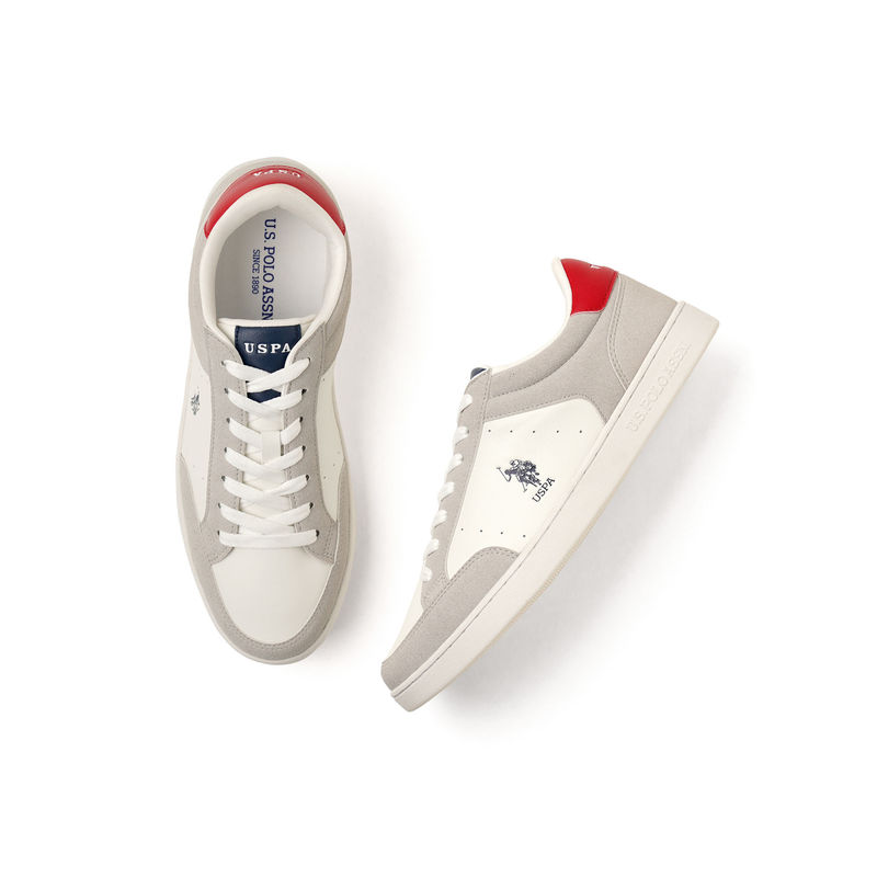 U.S. POLO ASSN. Men LIOTTO 2.0 White & Grey Sneakers (UK 9)