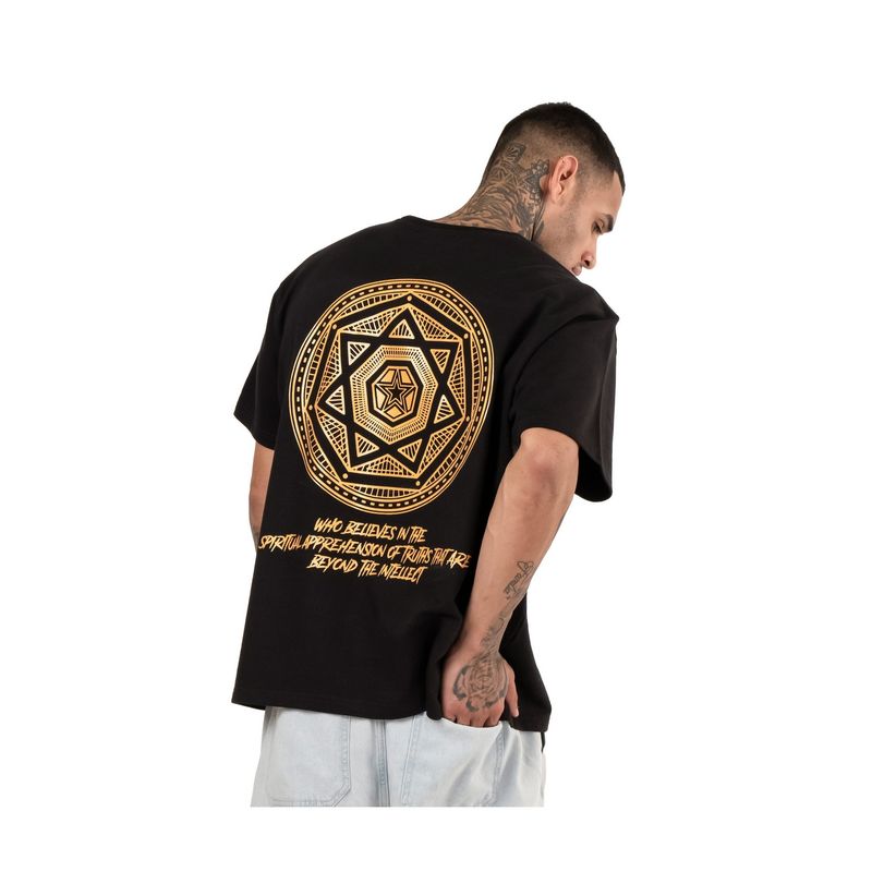 RHINO CULT Black Mystic Sun Oversize T-Shirt (XS)