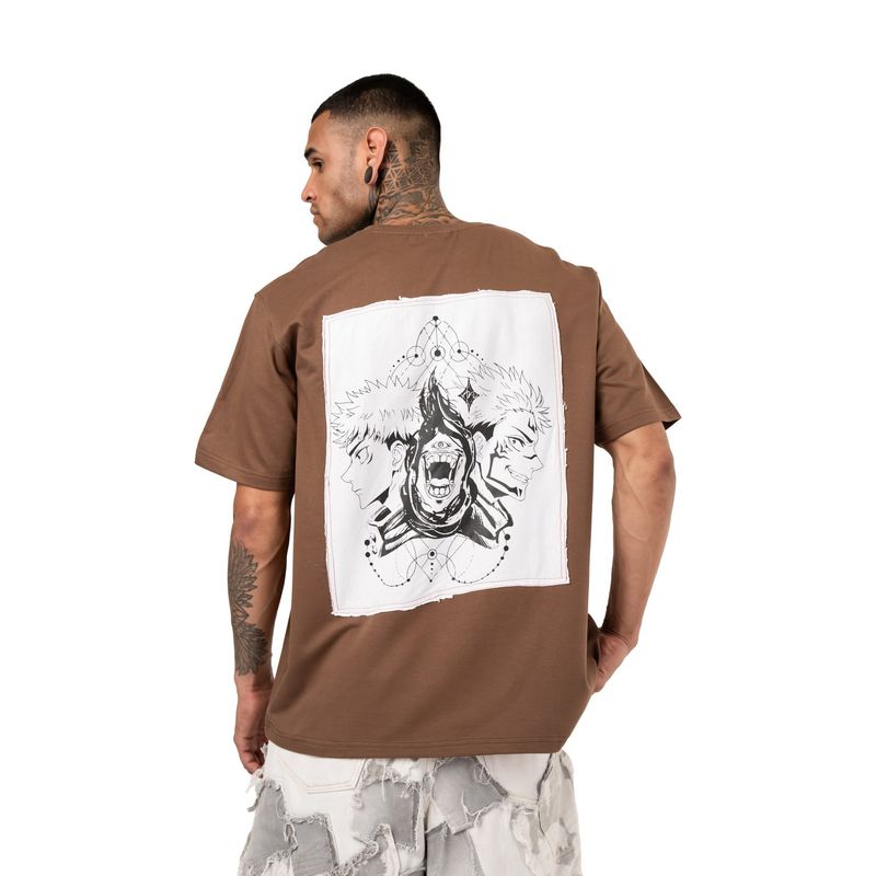 RHINO CULT Brown Jujutsu Tech Oversize T-Shirt (XS)