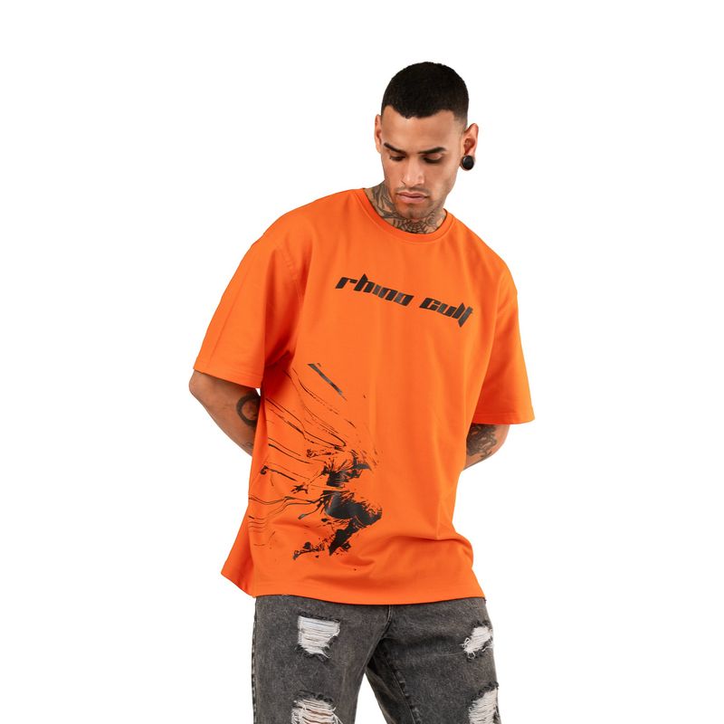 RHINO CULT Orange Runner Oversize T-Shirt (XS)