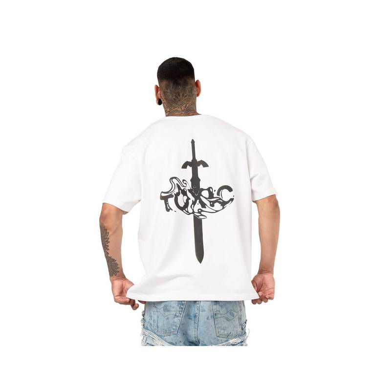 RHINO CULT White Toxic Sword Oversize T-Shirt (M)