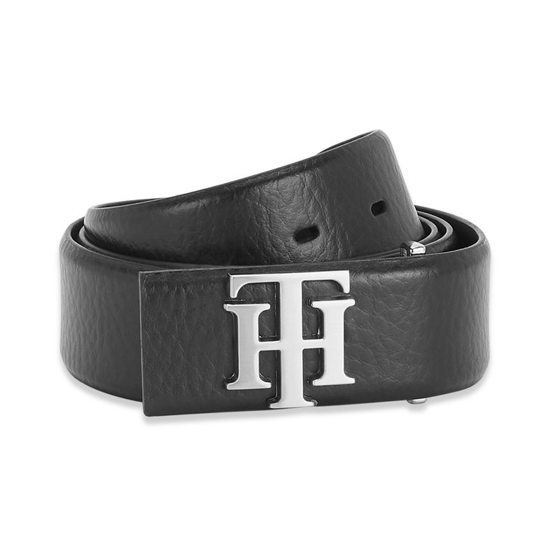 Tommy Hilfiger Zurich Mens Leather Belt- 1M Textured Black (L)