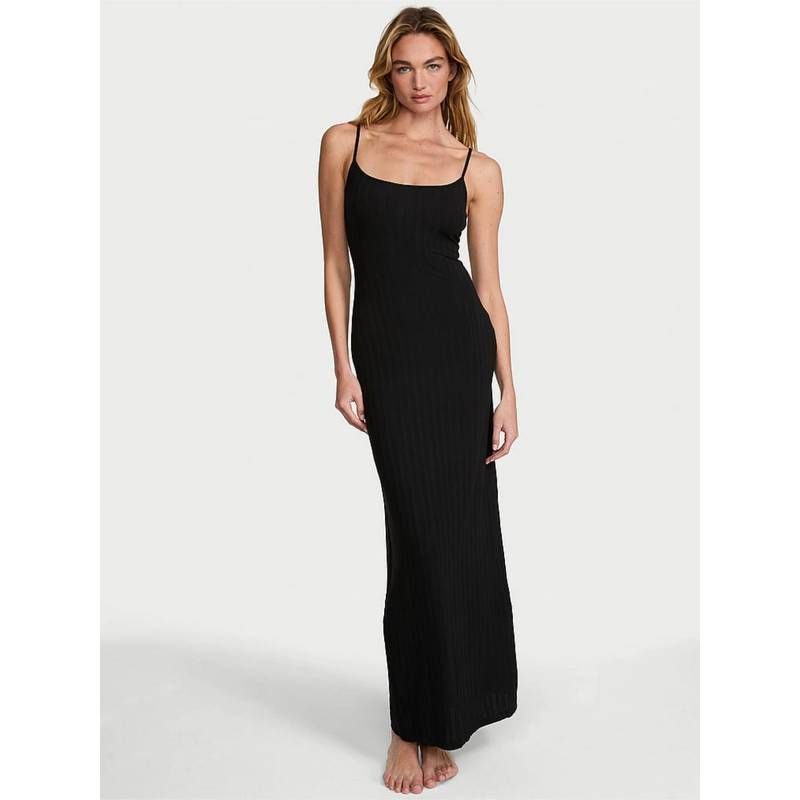 Victoria's Secret Black Sosoft Modal Ultra Fine Maxi Slip Nightdress (L)