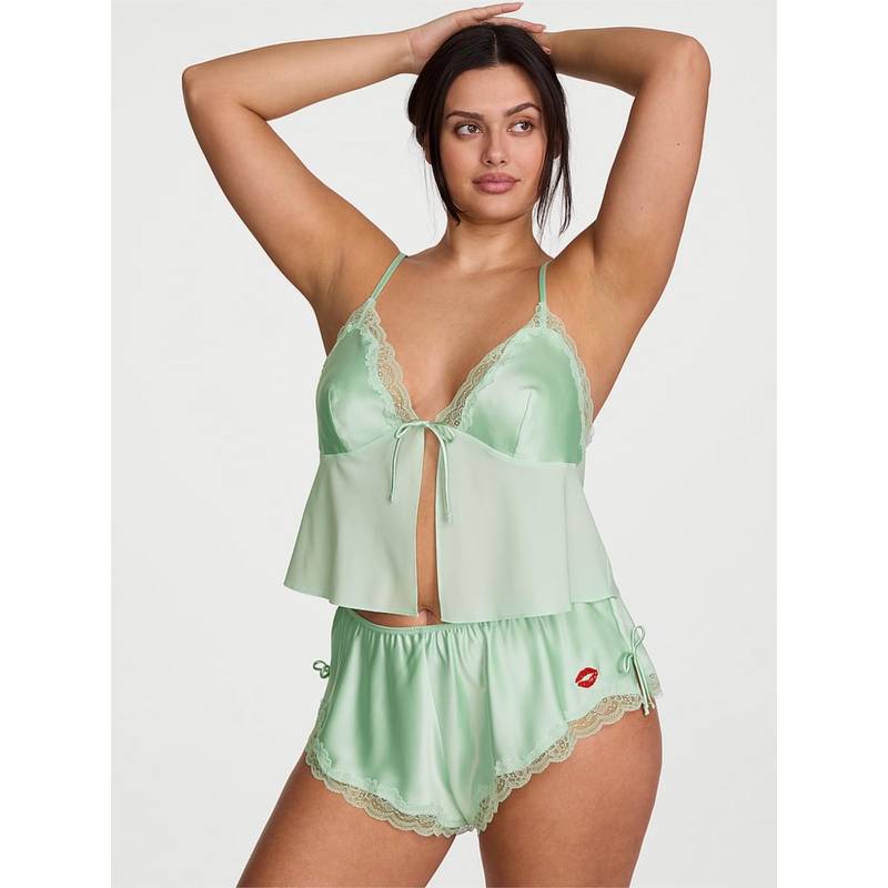 Buy Victoria's Secret Green Tease Satin & Chiffon Flyaway Cami Set