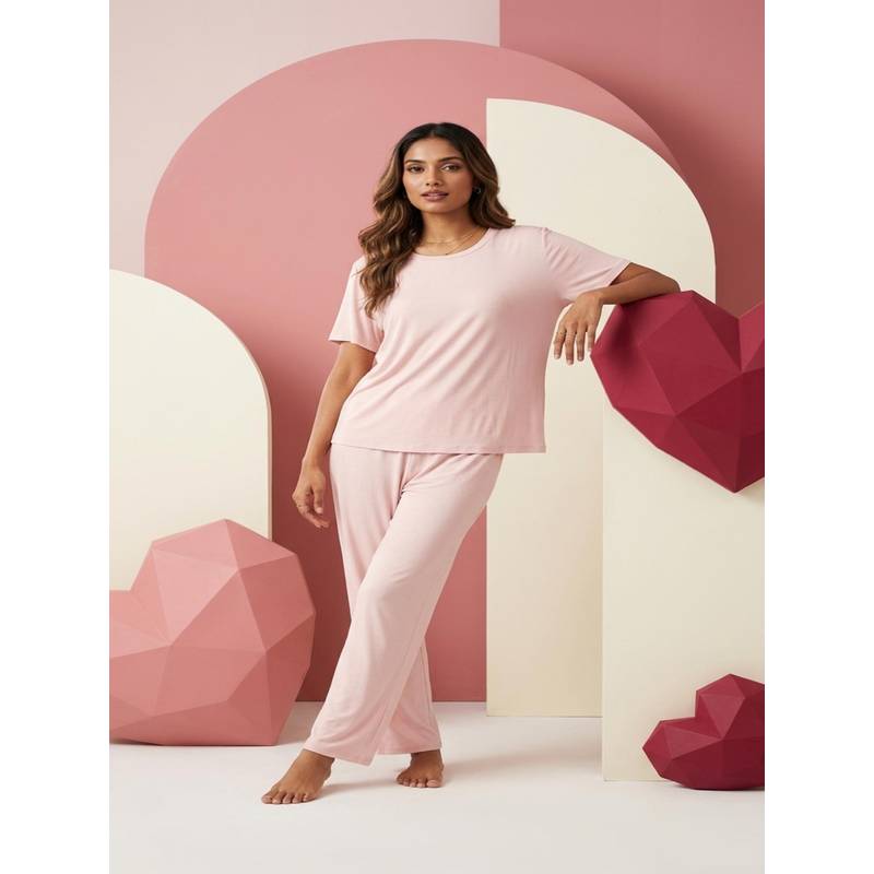 Mieora Pink Cotton Nightwear (M)