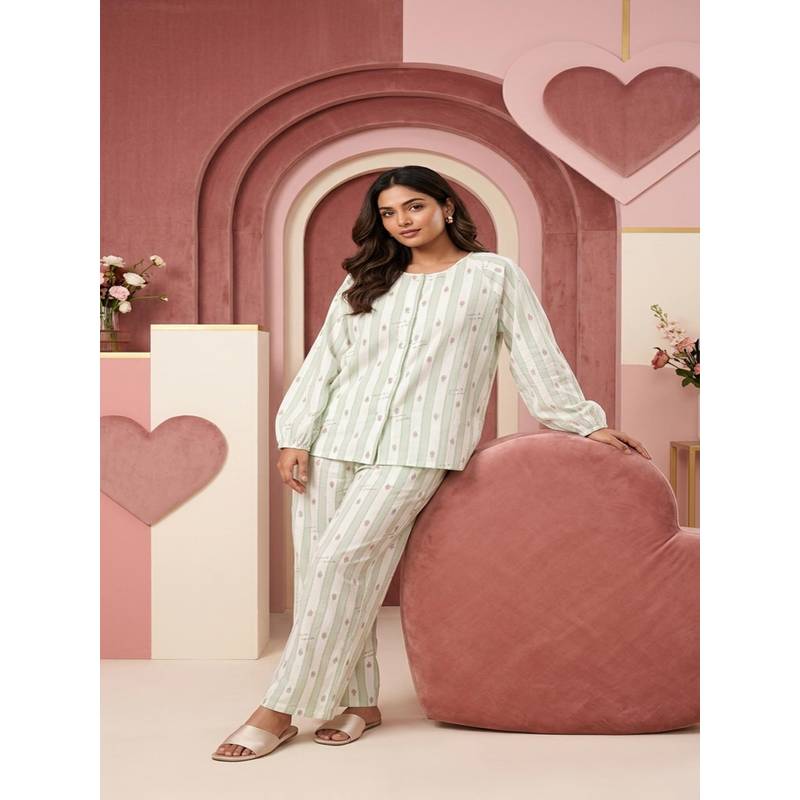 Mieora Green Cotton Nightwear (M)