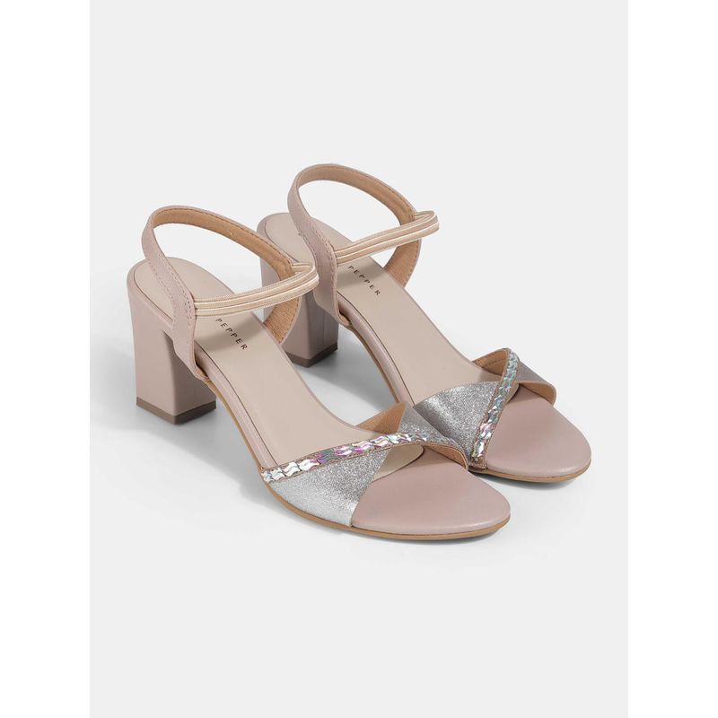 Lemon & Pepper Rose Gold Crystal Embellished Sandal Heel (EURO 35)