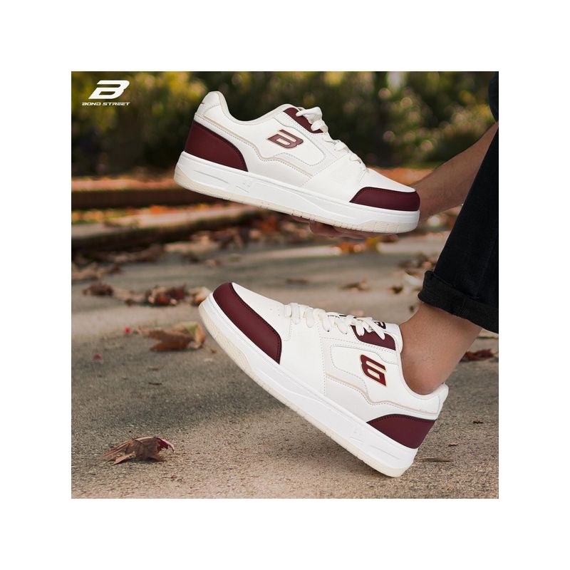 Bond Street Men Maroon Pu Casual Sneakers (UK 6)