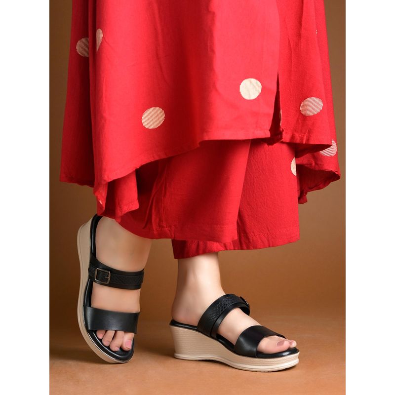 Shoetopia Comfort Black Wedges (EURO 39)