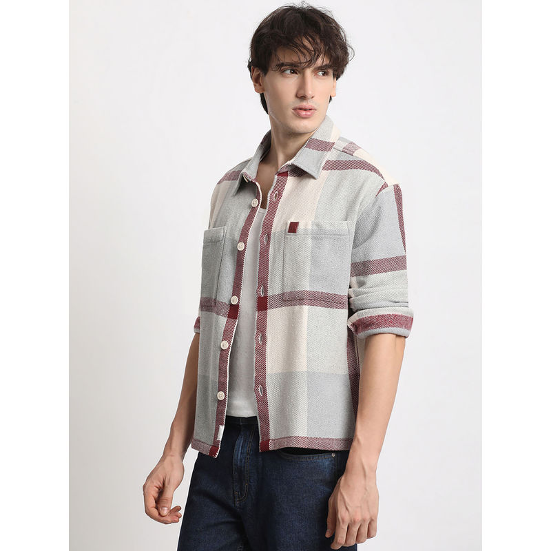 THE BEAR HOUSE Mens Multi-Colour Relaxed Fit Shacket (M)