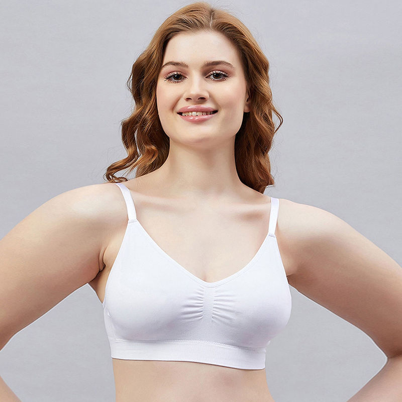 C9 Airwear Womens Padded Full Coverage Basic Bra in White Color (XL)