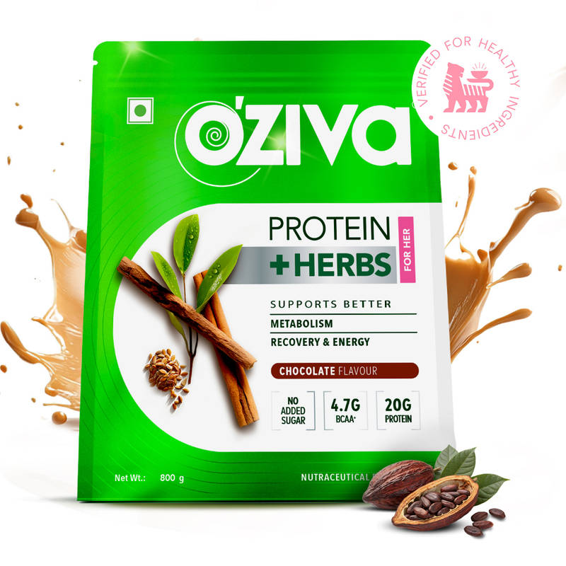 OZiva Protein & Herbs For Women - Chocolate For Better Metabolism & Skin